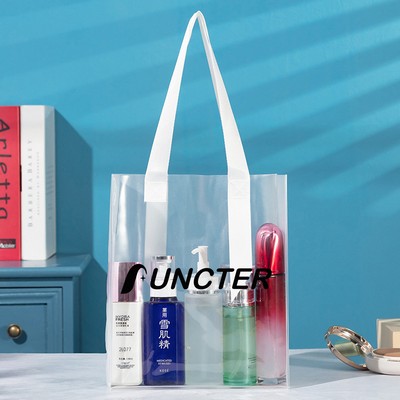 8.27 X 9.85 Inch Clear & Frosted PVC Tote Bag for Shopping