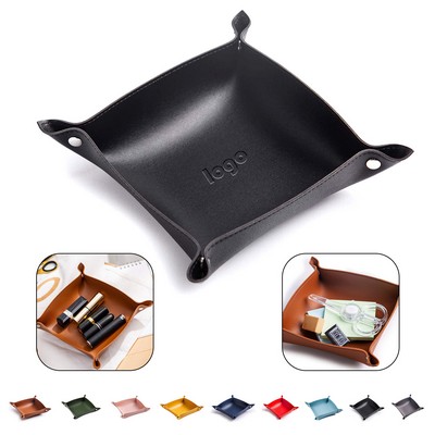 Foldable PU Leather Jewelry Tray