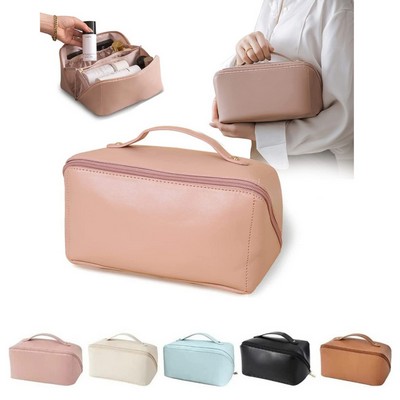 Travel Leather Makeup Cosmetic Bag