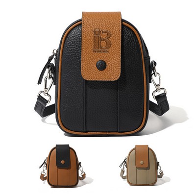 Genuine Leather Multifunctional cross-body phone bag