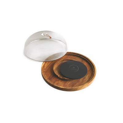 Modern Manor Slate & Acacia Cheese Board w/ Dome by Twine Living®