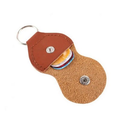 PU Leather Guitar Picks Holder Case W/Keyring