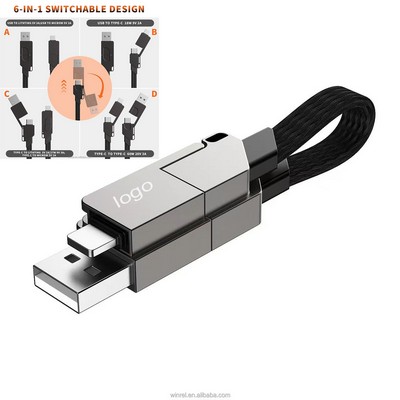 6 in 1 Switchable Charging Type C USB Cable