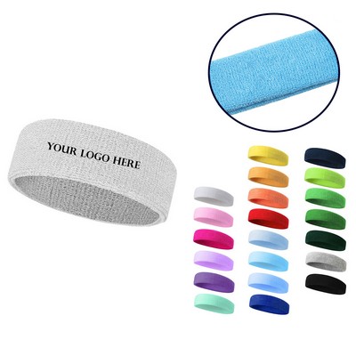 Elastic Sports Yoga Sweat Absorbing Cotton Headband