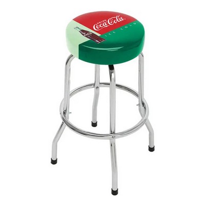 Double-Ring, 360 Degree Swivel Bar Stool w/Chrome Finish, Top and Side Print