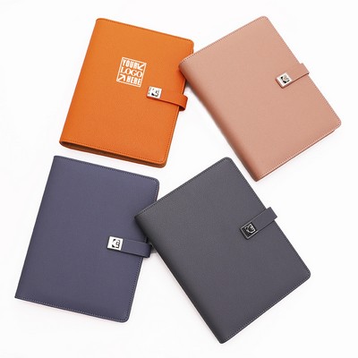 A5 Pu Leather Loose Leaf Ruled Notebook Refillable Diary