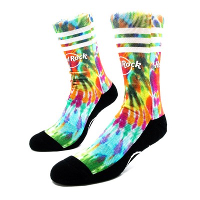 Full Color Crew Socks w/Padded Black Sole