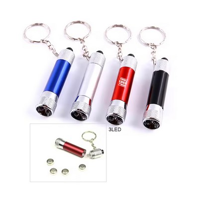 3 Led Aluminum Flashlight Keychain