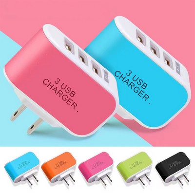 3 USB Luminous Mobile Phone Charging Head