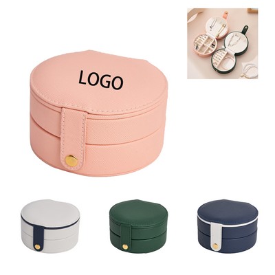 Mini Travel Jewelry Organiser Box With Mirror