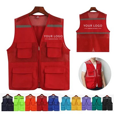 Reflective Safety Vest with Pouch