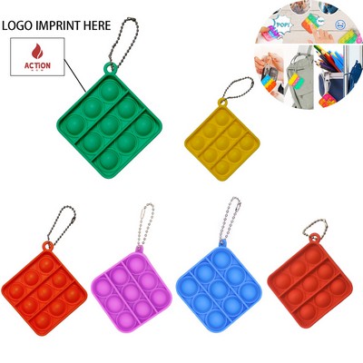 Push Pop Bubble Square Shape Keychain