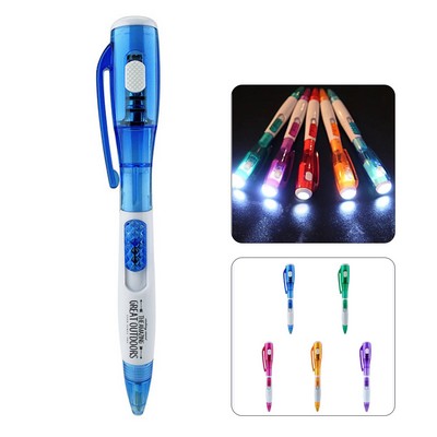 3-In-1 LED Ballpoint Pen with Counterfeit Detector