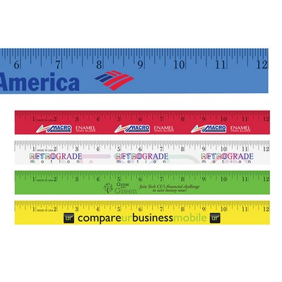 12" Enamel Wood Ruler (Full Color Digital)