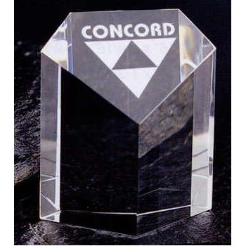 Crystal Pentagon Paper Weight Award (3"x2 1/2"x1 3/8")