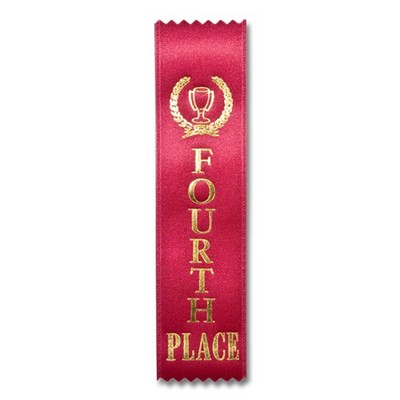 2"x8" 4TH Place Stock Lapel Award Ribbon