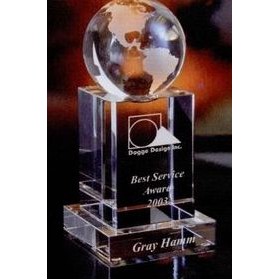 Optic Crystal World Globe Tower Award