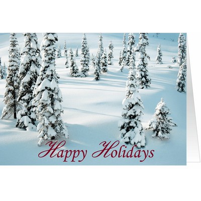 Snow Covered Pines Holiday Greeting Card