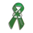 Go Green Ribbon Stock Lapel Pin