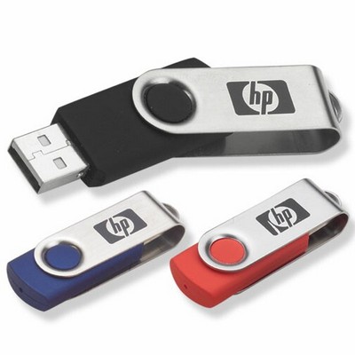 2 GB Swivel Stock USB Flash Drive w/Key Chain