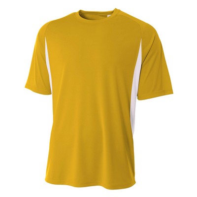 A4 Men's Short Sleeve Cooling Performance Color Block Tee