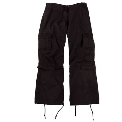 Women's Black Vintage Paratrooper Fatigue Pants (XXS to XL)