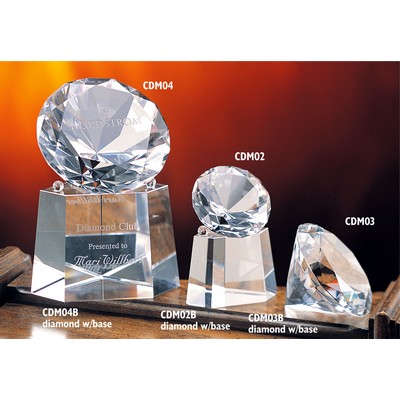 Diamond Optic Crystal Award w/Base (2¾"x4¼")