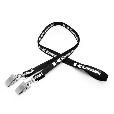 3/8" Silkscreened Flat Lanyard w/ Double Standard Attachment