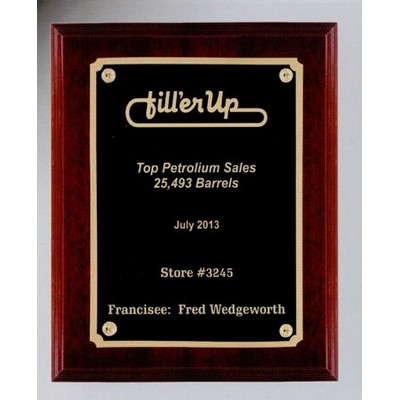 High Gloss Mahogany Plaque w/Black Plate (8" x 10")