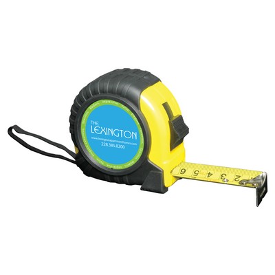 25' retractable Tape Measure with wrist strap and belt clip; Full Color Imprint