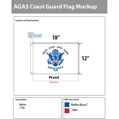 Coast Guard Flags 12x18 inch