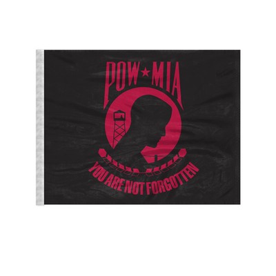 POW MIA Antenna Flags 12x18 inch (black & red)