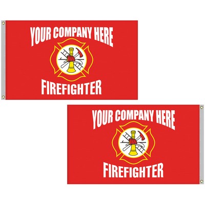 3' x 5' Firefighter Double Sided Knitted Polyester Flag