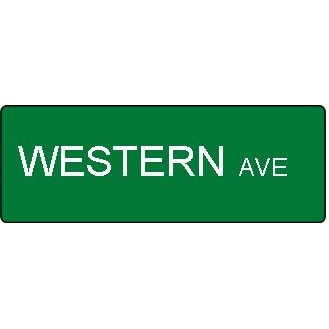 High Intensity Reflective Custom Street Sign w/non-reflective lettering - Green - 9" x 24"