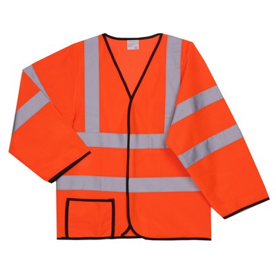 Mesh Orange Long Sleeve Safety Vest (Small/Medium)