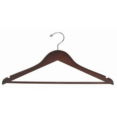 Petite Size Wooden Walnut Suit Hanger w/Bar