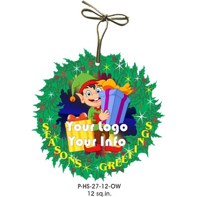 Elf Promotional Wreath Ornament (12 Square Inch)