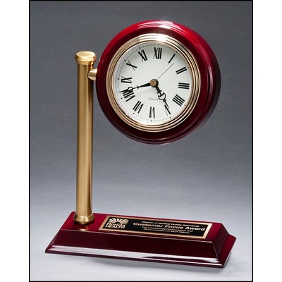 7" x 9" Glass Clock w/World Dial On High Gloss Base