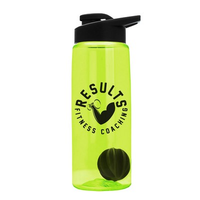 26 Oz. Transparent Flair Sports Bottle w/Mixer Ball