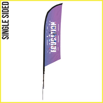 9' Angle Flag - Single Sided w/Spike Base (Small) - Made in the USA