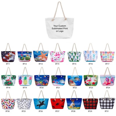 Large Water Resistant Sublimated Tote Bags