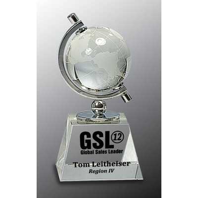 Crystal Globe Award with Clear Base