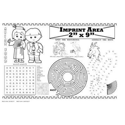 Asian Restaurant - Imprintable Colorable Placemat