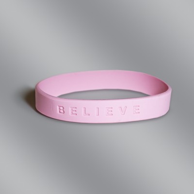 Pink Believe Stock Silicone Bracelet