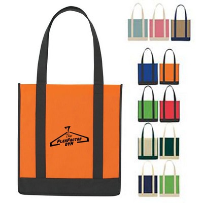 Non-Woven Two-Tone Shopper Tote Bag