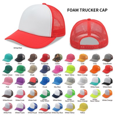 5 Panel Foam Mesh Back Trucker Cap