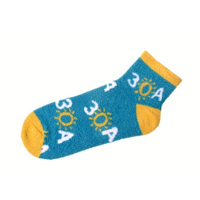 Custom Plush Fuzzy Quarter Crew Socks