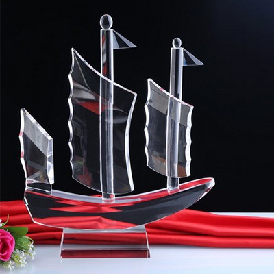 Boat Shaped Crystal Craft