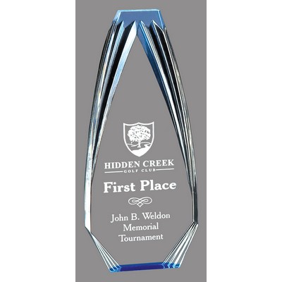 Diamond Obelisk Acrylic Award, Blue, Large (3-1/2"x9")