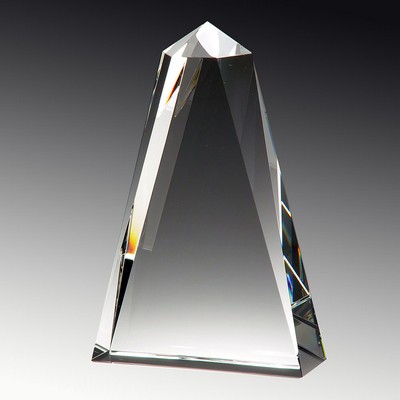 Big Top Optic Crystal Award on Slant Rectangular Base, 8-1/2"H